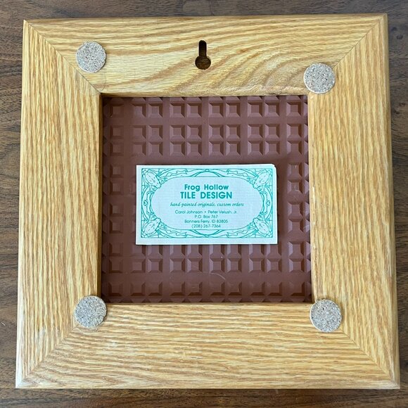 Frog Hollow Tile Design Flamingo Trivet Art Wood Frame 9x9" Idaho Carol Johnson - Picture 10 of 14